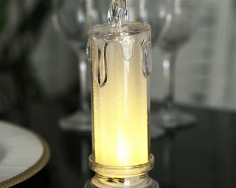 Paquete de 3 velas de té sin llama LED de color blanco cálido de 7 pulgadas, lámpara de vela con pilas