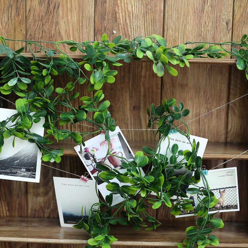 8FT Boxwood Leaf Garland Artificial Greenery Vines Faux Etsy