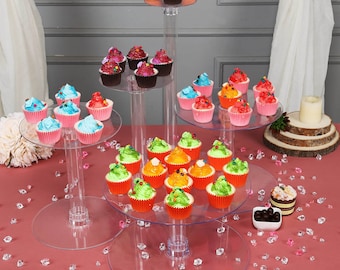 5 Tier Clear Cake Stand, Acrylic Cake Stand Riser, Display Stand for Cakes, Food Display, Cupcake Holder, Wedding Sweet Stand