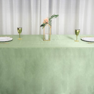 90&quot;x156&quot; Satin Rectangle Tablecloth, Sage Green Wedding Table Cloth