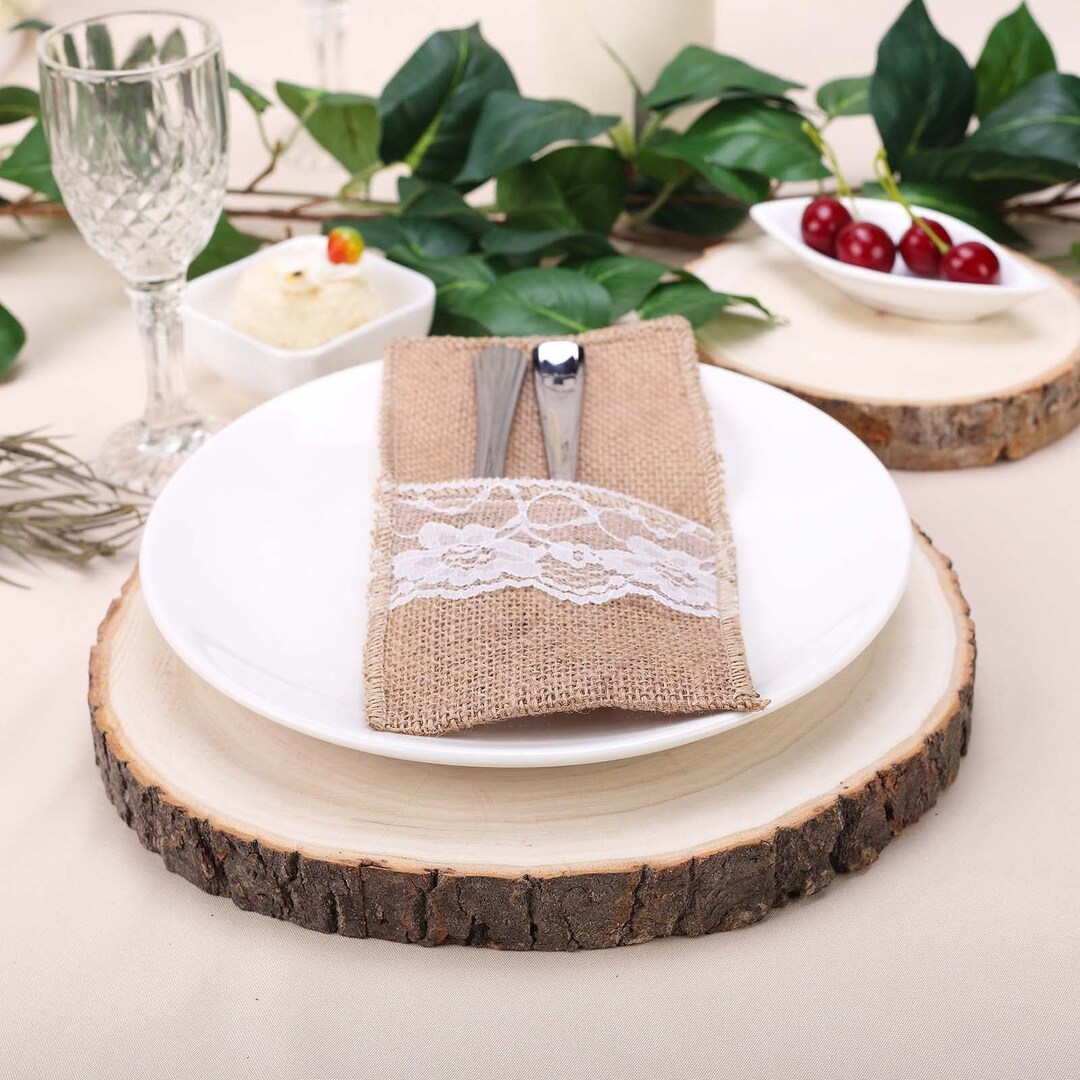 12 Inch Rustic Table Chargers, Wood Chargers, Wood Slab Chargers ...