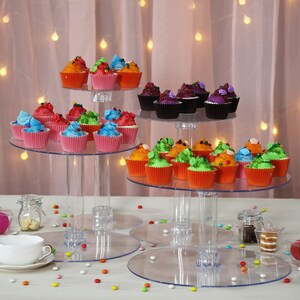 4 Tier XL Clear Cake Stand, Acrylic Glass Cake Stand Riser, Display ...