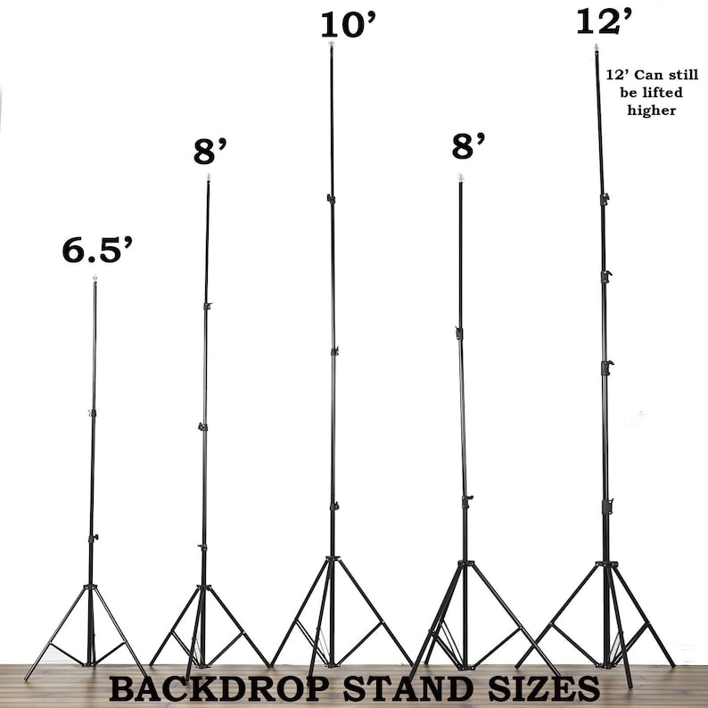 8ftx10ft | DIY Crossbar Adjustable Backdrop Stand with Free Clips, Wedding Backdrop Photo booth Stand, Backdrop Frame, Background Stand