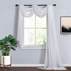 Sheer Organza Curtain Panels, Window Scarf Valance, Curtains for Living ...