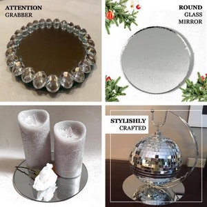 4 Pack | 14inch Round Glass Mirrors, Decorative Mirrors, Round Mirrors, Table Mirrors, Mirror Centerpieces, Candle Mirror, Wedding Table Decor