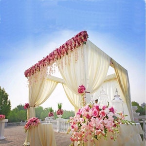 4 Post Height Adjustable Canopy Chuppah Mandap Wedding Photo Exhibition Booth - Hardware Kit Only