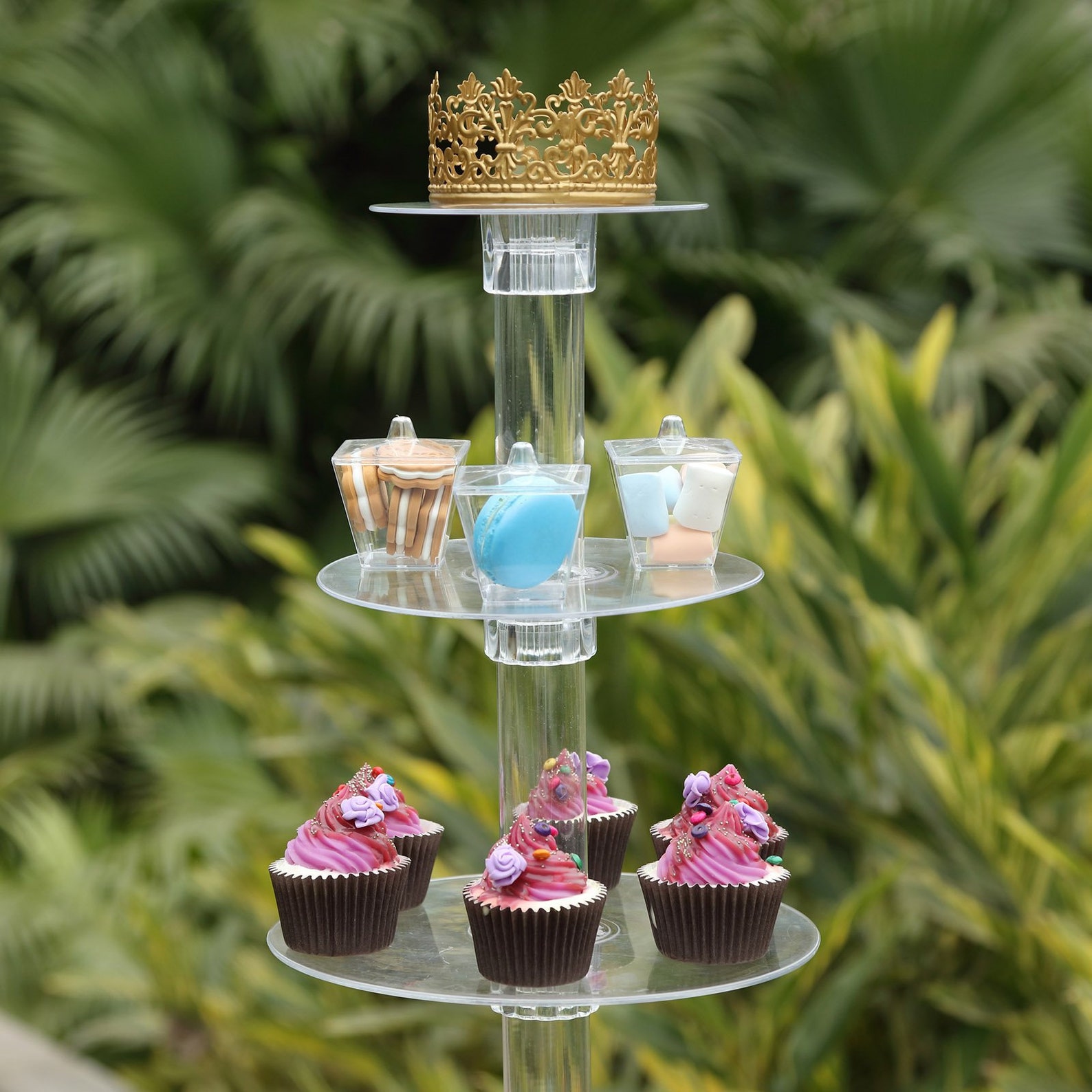 6 Tier Clear Cake Stand Acrylic Glass Cake Stand Riser Round Etsy