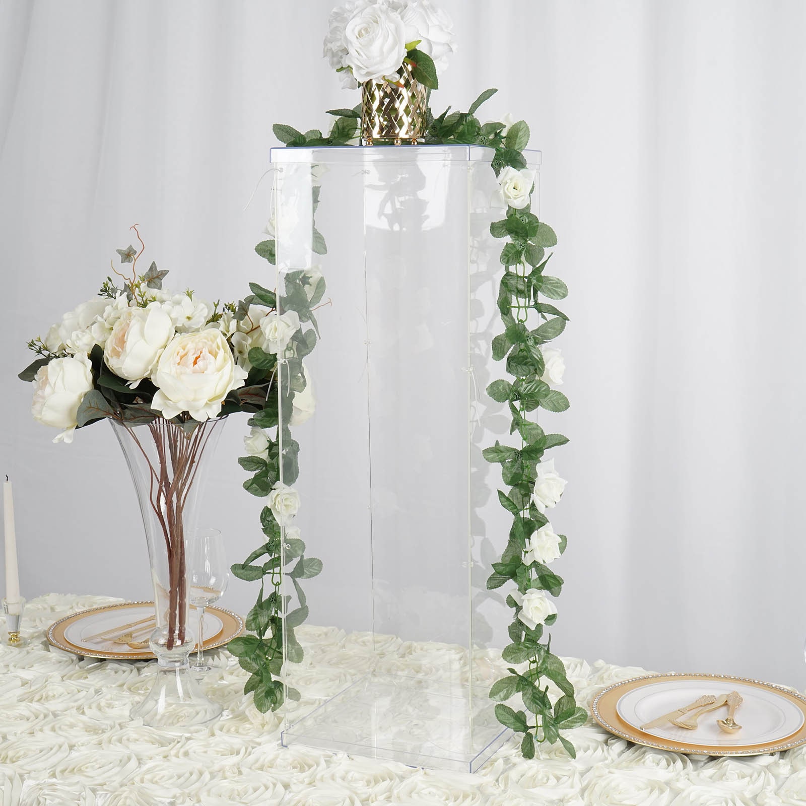 White Gloss Acrylic Pedestal - Acrylic Art Display - Pedestal Source