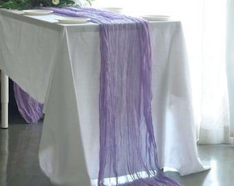 10ft Gauze Cheesecloth Table Runner Lavender Lilac - Rustic Boho Table Linen