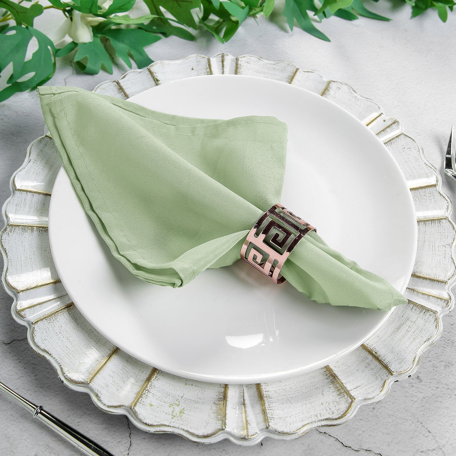 Pack of 5 Sage Green Polyester Napkins Wedding Dinner Etsy
