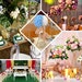 27 Dual Cone Reversible Gold Metal Geometric Flower Stand, Wedding Vase ...