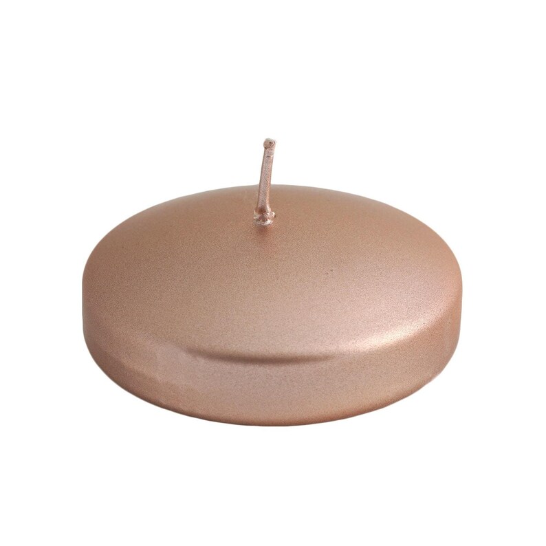 3 Rose Gold Unscented Floating Candles Disc Floating Etsy