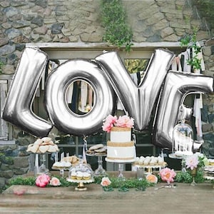 40" Silver Mylar Foil Number & Letter Helium Balloons, Party Balloons, Birthday Balloons, Custom Balloon Banner Active Restock requests: 0