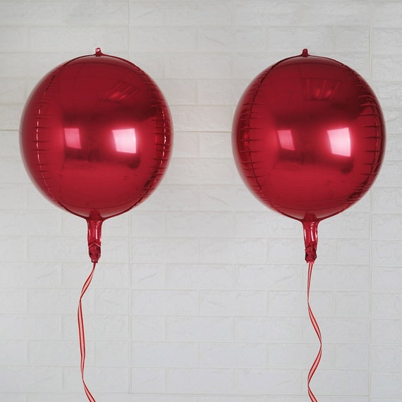 2 Pack 14 Burgundy 4D Orbz Balloons Round Sphere Aluminium Foil Mylar Balloons Birthday Party Balloons Etsy Polska