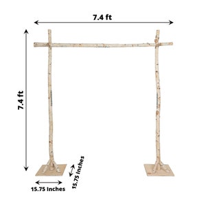 7.5ft Natural Birch Wood Wedding Arch, Square Backdrop Stand, Photography Stand, Rustic Wedding Arbor Decor, Wedding Backdrop, Ceremony Arch