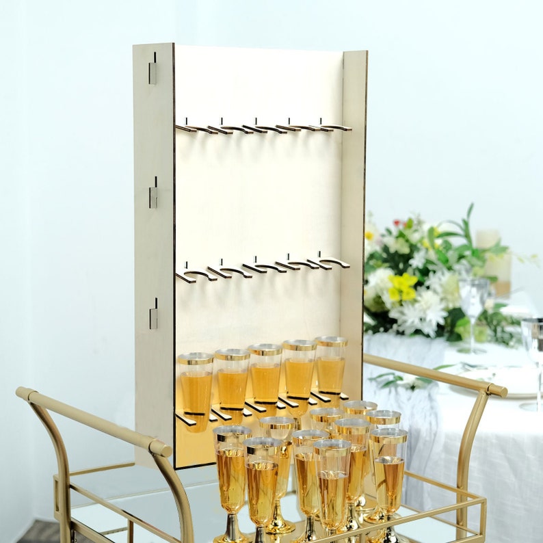 3tier Wooden Champagne Glass Flute Holder Wall Stand Rack 15 Etsy