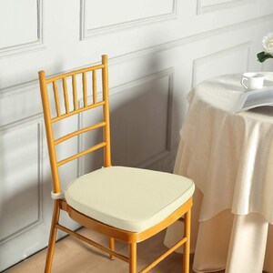 2inch Thick Ivory Chiavari Chair Pad, Memory Foam Seat Cushion With Ties and Removable Cover