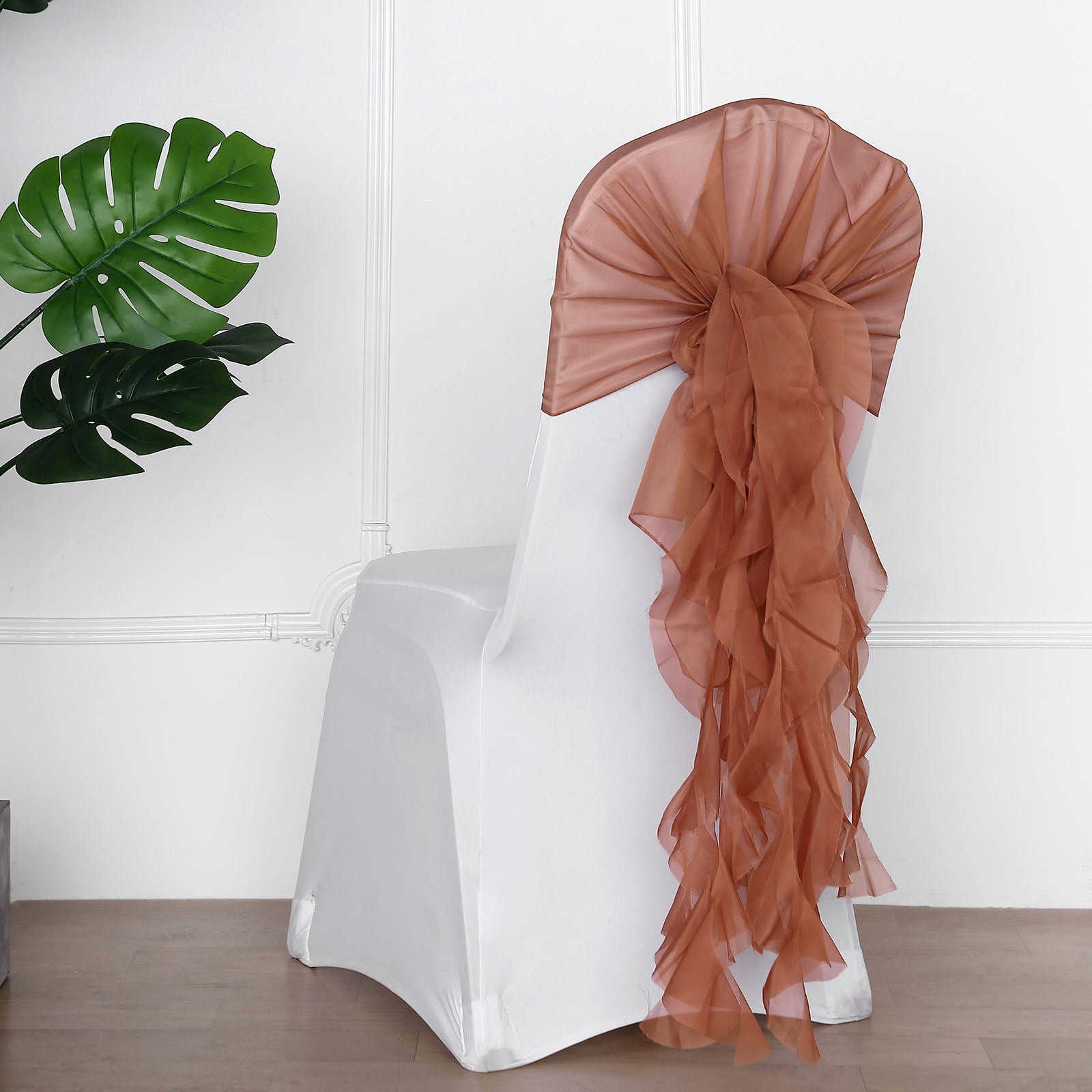 Terracotta Chiffon Curly Chair Sash - Etsy Terracotta Chiffon Curly Chair Sash - Etsy