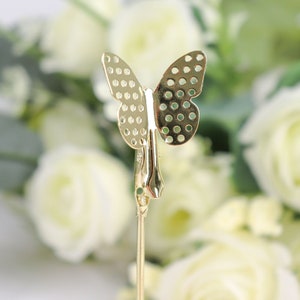 5 Pack | 5&quot; Gold Metal Butterfly Card Holder Stands, Table Number Stands, Wedding Table Menu Clips, Table Sign Holders, Wedding Centerpiece