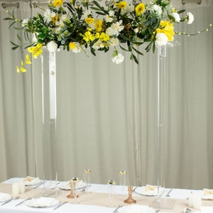 40&quot; Clear Acrylic Flower Stand, Rectangular Wedding Centerpiece, Large Floral Centerpiece, Bridge Display Stand, Wedding Table Centerpiece