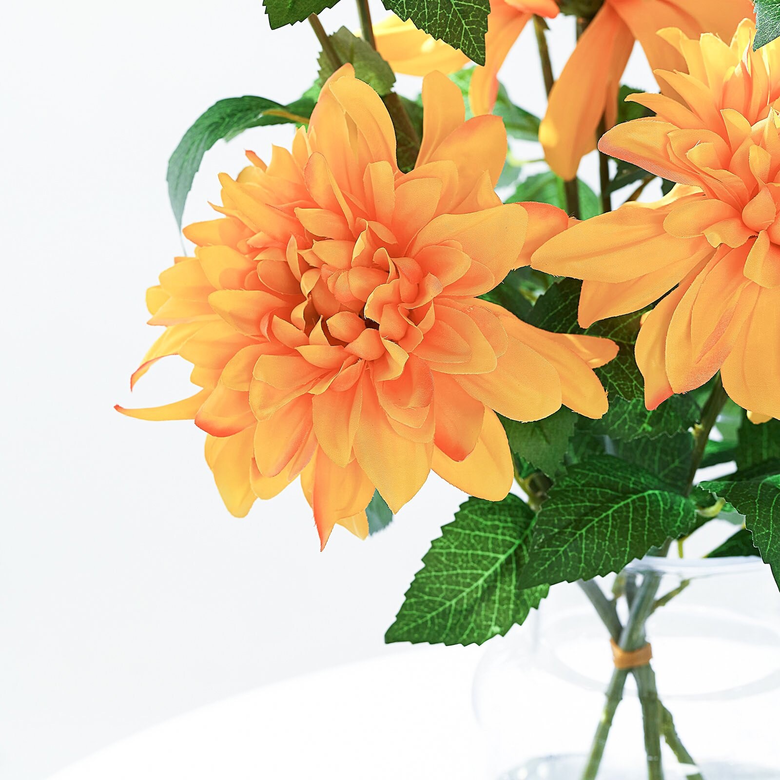 30 Orange Silk Dahlia Artificial Flower Stems DIY Etsy