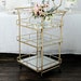 3ft Tall Gold Metal 3 Tier Bar Cart Mirror Serving Tray Kitchen Trolley ...
