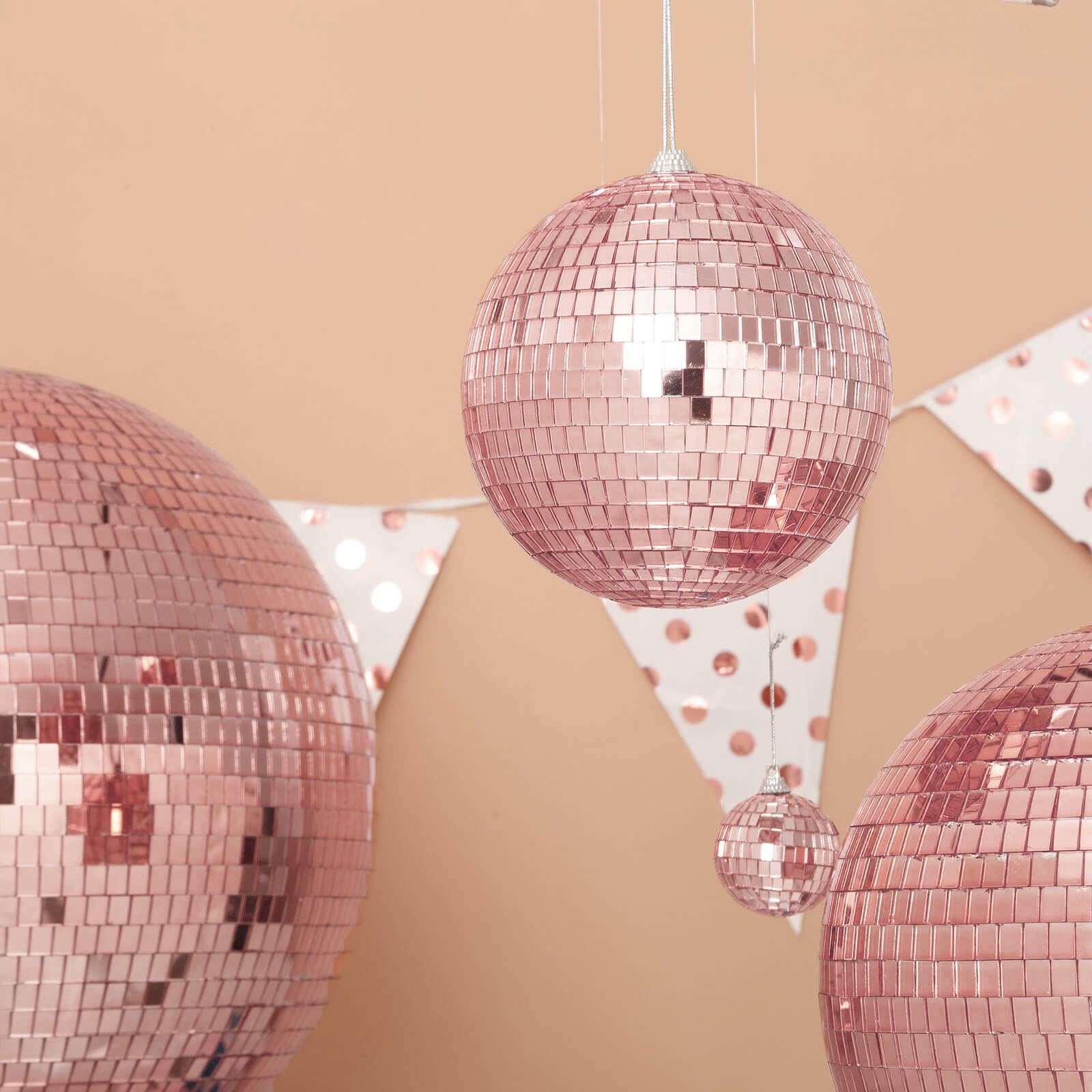 8 inch Mirror Disco Ball Great for Stage Lighting Effect or As A Room Decor. (Rose Gold), Adult Unisex