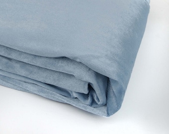 5 Yards Velvet Fabric Bolt, 65" Wide Dusty Blue Fabric BY The Yard, DIY Fabric Roll for Sewing