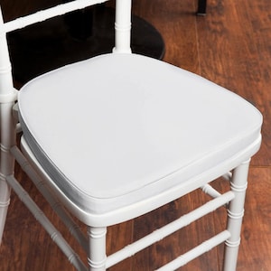 1.5&quot; Thick White Seat Cushion, Chiavari Chair Pad, Memory Foam Padded Sponge Cushion With Ties and Removable Polyester Cover