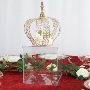 12&quot; Clear Acrylic Pedestal Riser, Acrylic Display Box, Floral and Centerpiece Riser, Wedding Plinth, Showcase Box, Acrylic Column Cake Stand