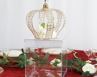 12" Clear Acrylic Pedestal Riser, Acrylic Display Box, Floral and Centerpiece Riser, Wedding Plinth, Showcase Box, Acrylic Column Cake Stand
