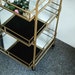 3ft Tall Gold Metal 3 Tier Bar Cart Mirror Serving Tray Kitchen Trolley ...