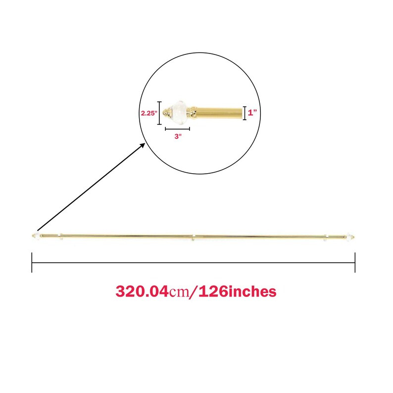 Gold Metal Curtain Rod Drapery Hardware Set 42 Etsy