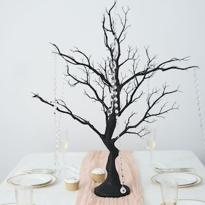 34&#39;&#39; Black Manzanita Centerpiece Tree + 8pcs Acrylic Chains, Table Centerpiece, Wedding Centerpiece, Table Decor