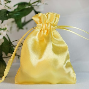 12 Pack | 3”x4” Gold Satin Favor Bags, Drawstring Pouch, Wedding Party Favors, Gift Bags, Jewelry Bags, Drawstring Bulk Favor Bags
