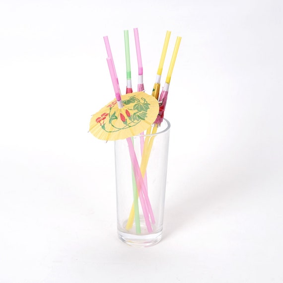 Pailles à boire en plastique colorées - Pailles flexibles