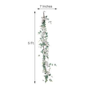 5FT Green Artificial Eucalyptus Leaves Garland, Eucalyptus Garland Artificial Flower, , Faux ...