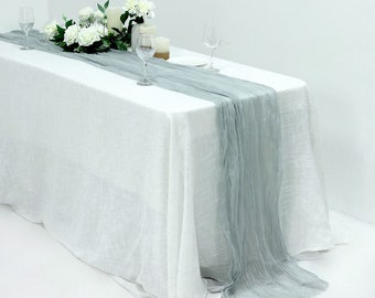 10FT Gauze Cheesecloth Table Runner,  Boho Wedding Arbor, Rustic Wedding Arch Cheesecloth, Draping Gauze - Silver