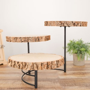 12" Tall | 3-tier Wood Slice Cheese Board, Rustic Cupcake Stand, Wood ...