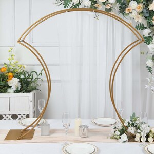 38" Gold Metal Floral Arch Frame, Wedding Centerpiece, Table Stand With ...