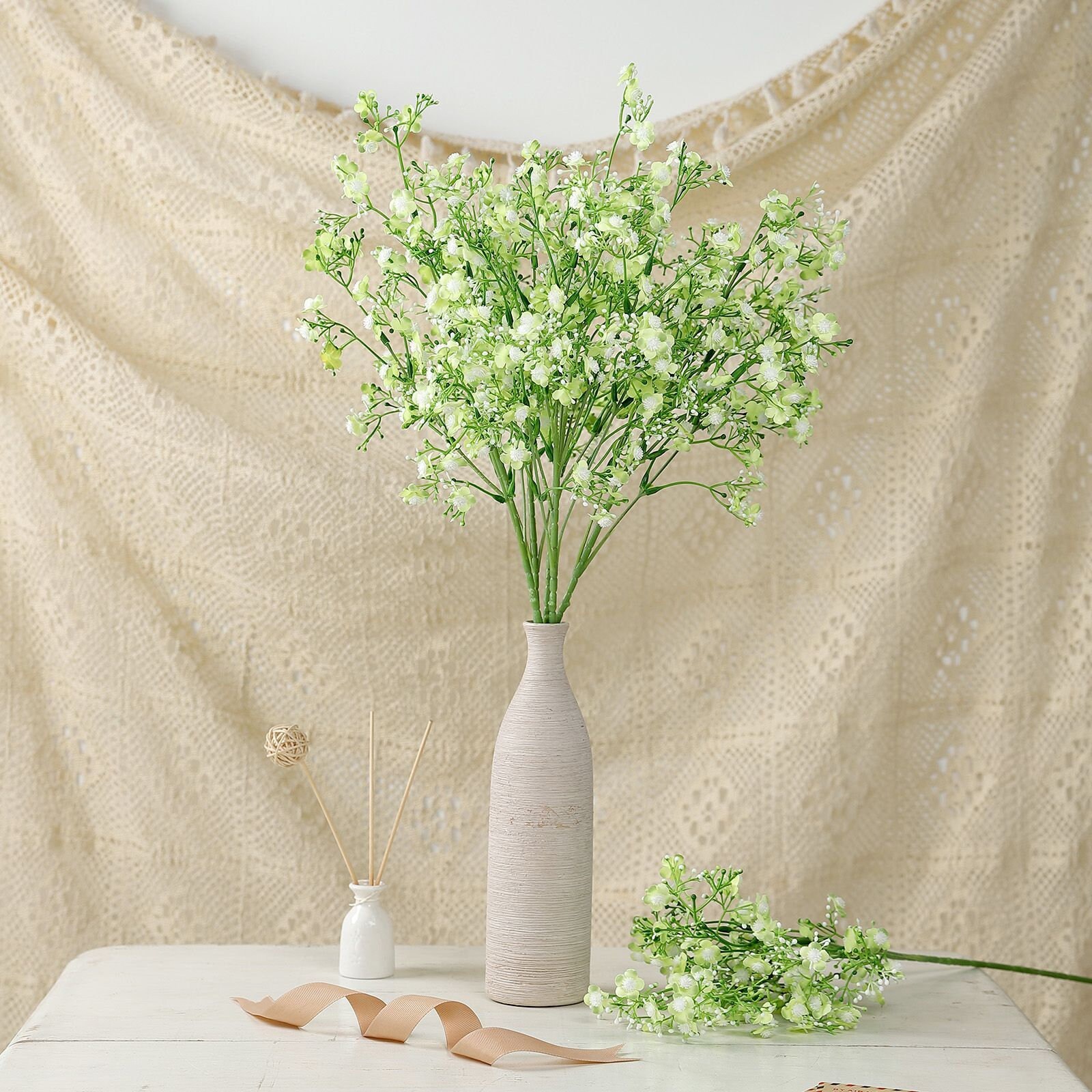 Efavormart 12 bushes BABY BREATH Artificial FILLER FLOWERS for DIY Wedding  Bouquets Centerpieces Party Home Decoration - White