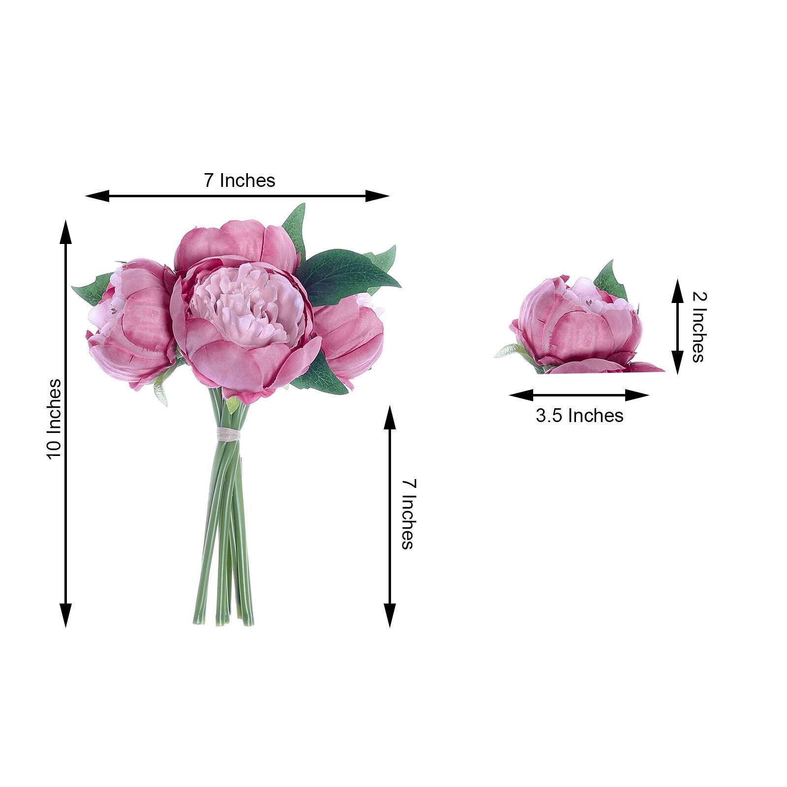 10 Silk Peony Bouquet Artificial Flowers Wedding Etsy