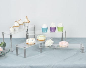 Set of 4 Acrylic Cupcake Stand, Clear Food Display, Tabletop Organizers, Shop Display, Cupcake Holder, Dessert Displays, Cake Stands