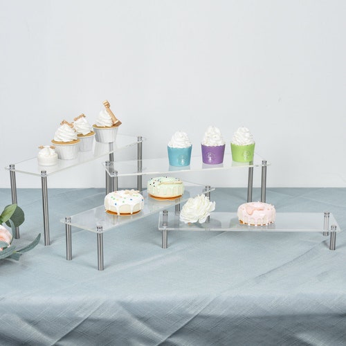4 Tier 12 Clear Cupcake Stand Acrylic Glass Cake Etsy