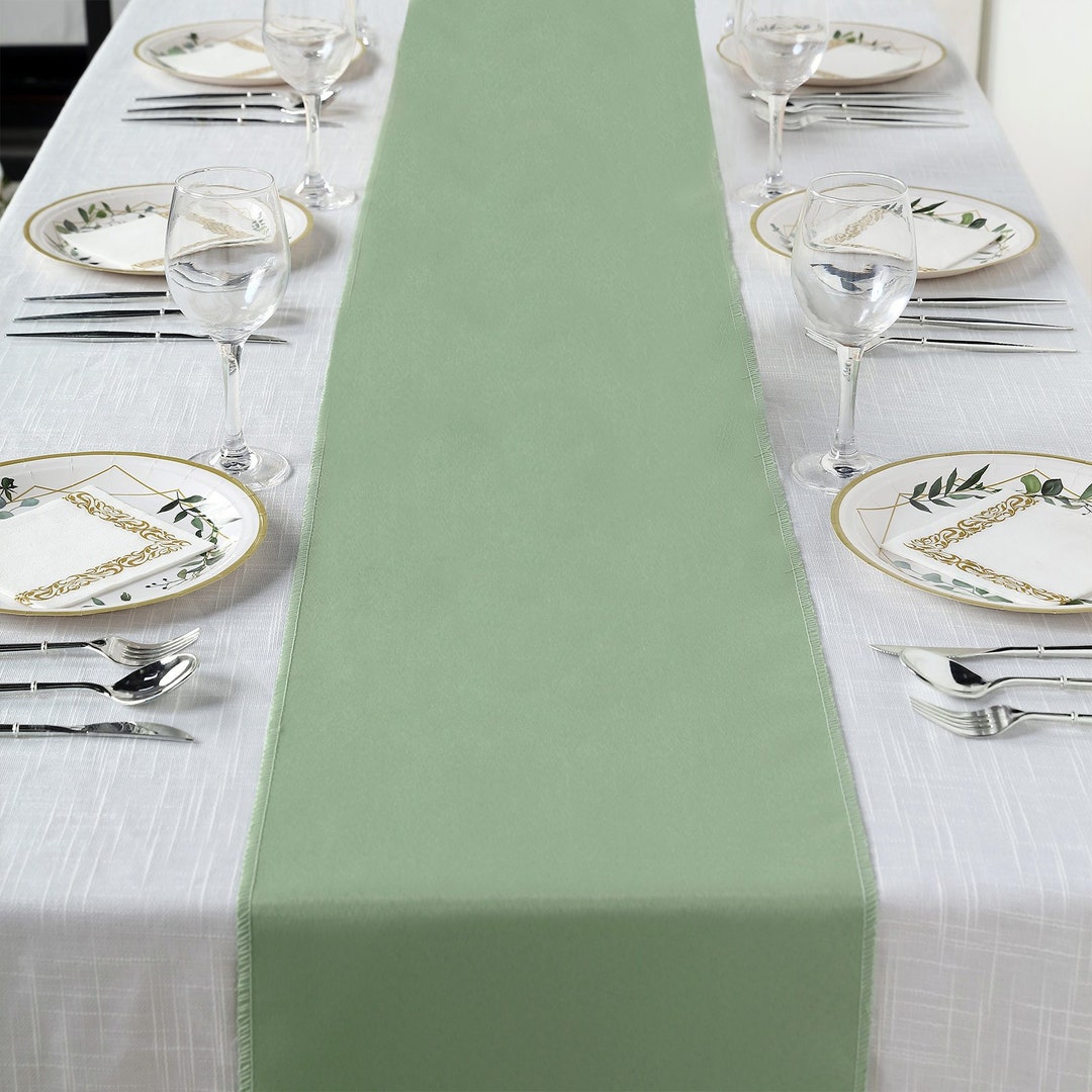 Sage Green Polyester Table Runner, Wedding Table Runners - 12"x108" - Etsy