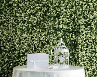 4 Grass Panels, Grass Backdrop, Wedding Backdrop, Baby Shower Backdrop, Wall Mat | Artificial Boxwood Hedge Genlisea with White Tips Foliage