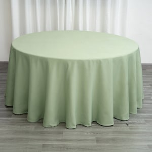 120&quot; Round Polyester Tablecloth, Sage Green Wedding Tablecloth