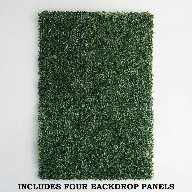4 Grass Panels, Grass Backdrop, Wedding Backdrop, Baby Shower Backdrop, Wall Mat | Artificial Boxwood Hedge Small Leaves Faux