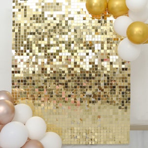 10sq.ft Gold Square Shimmer Sequin Wall Backdrop Panels, Photography ...