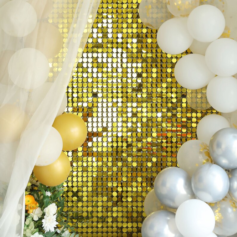 Gold Sequin Shimmer Wall Backdrop Panels for Party Decorations Etsy